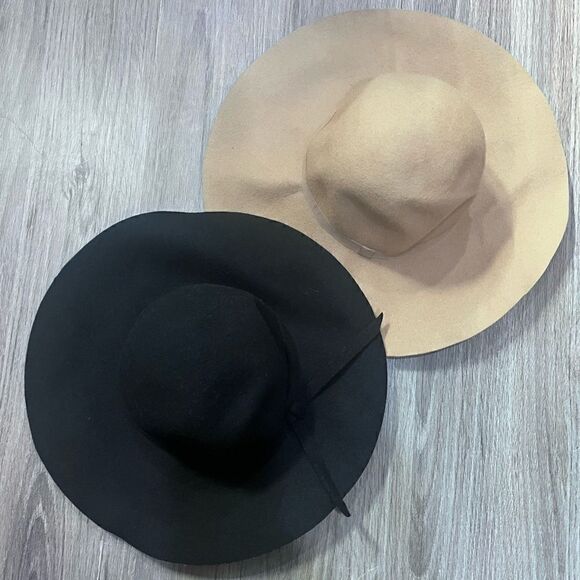 WIDE BRIM FLOPPY PURE WOOL HAT BLACK S/54 - Picture 2 of 8